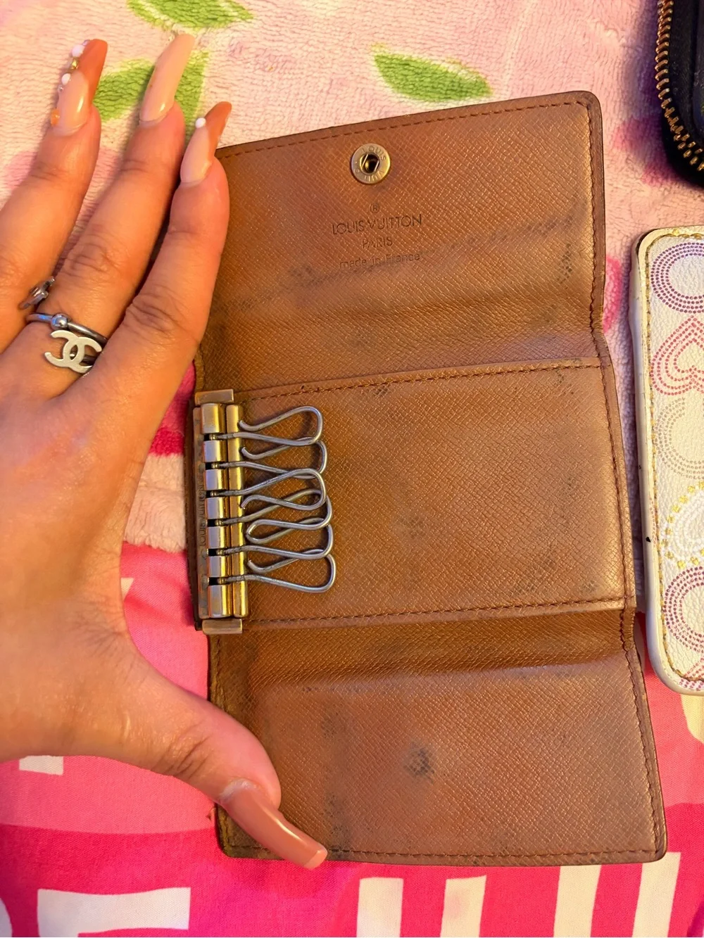 Louis Vuitton Monogram Card & Key Holder in Brown and Gold